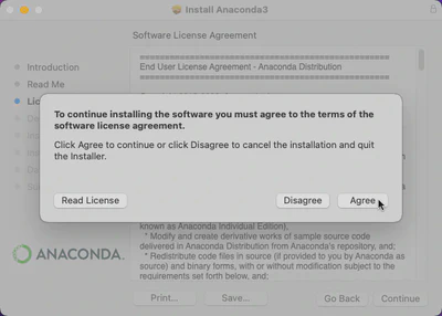 Agree to Software License Agreement.