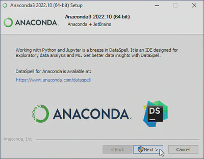 Anacond3 Setup message about Anaconda and DataSpell
