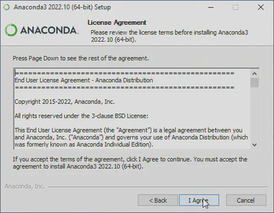 Anaconda3 Setup License Agreement