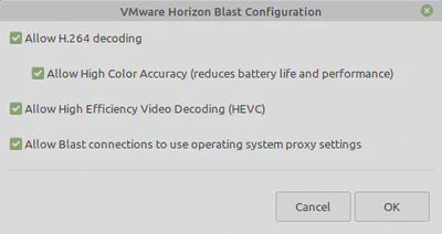 Configure VMWare Horizon Blast