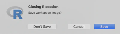 R Application Save Workspace.