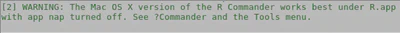 R Commander App Nap Warning