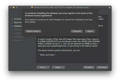 R Installer License Agreement.