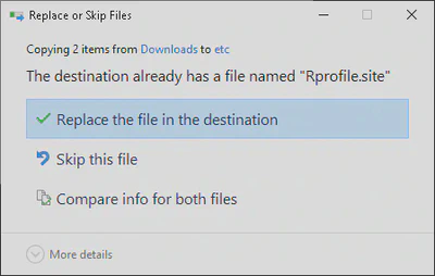 Replace Rprofile.site File.
